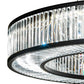 Meyda Lighting Beckam 53" LED Matte Black Pendant Light With Clear Crystal Shade Glass