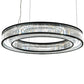 Meyda Lighting Beckam 53" LED Matte Black Pendant Light With Clear Crystal Shade Glass