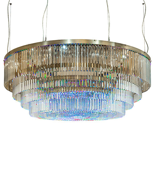 Meyda Lighting Beckam 72" Antique Brass Garland Chandelier With Crystal Baguettes Shade