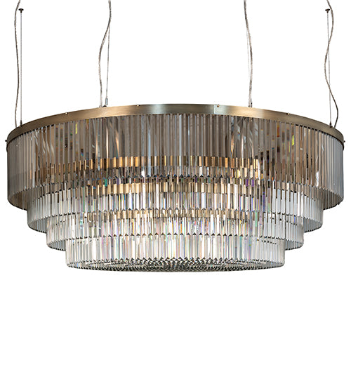 Meyda Lighting Beckam 72" LED Antique Brass Garland Chandelier With Clear Crystal Shade