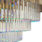 Meyda Lighting Beckam 72" LED Antique Brass Garland Chandelier With Clear Crystal Shade