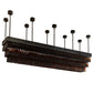 Meyda Lighting Beer 144" 6-Light Textured Black Beer Garden Chandelier With Amber Bottle Shade Glass