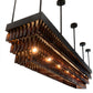Meyda Lighting Beer 144" 6-Light Textured Black Beer Garden Chandelier With Amber Bottle Shade Glass