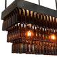 Meyda Lighting Beer 144" 6-Light Textured Black Beer Garden Chandelier With Amber Bottle Shade Glass