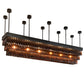 Meyda Lighting Beer 144" 6-Light Textured Black Beer Garden Chandelier With Amber Bottle Shade Glass
