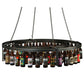 Meyda Lighting Beer:30 55" LED Black Steel Pendant Light With Beige and Beer Bottle Shade Glass