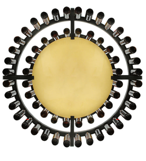 Meyda Lighting Beer:30 55" LED Black Steel Pendant Light With Beige and Beer Bottle Shade Glass
