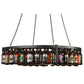 Meyda Lighting Beer:30 55" LED Black Steel Pendant Light With Beige and Beer Bottle Shade Glass