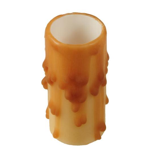 Meyda Lighting Beeswax 2" Amber Flat Top Candle Cover Shade