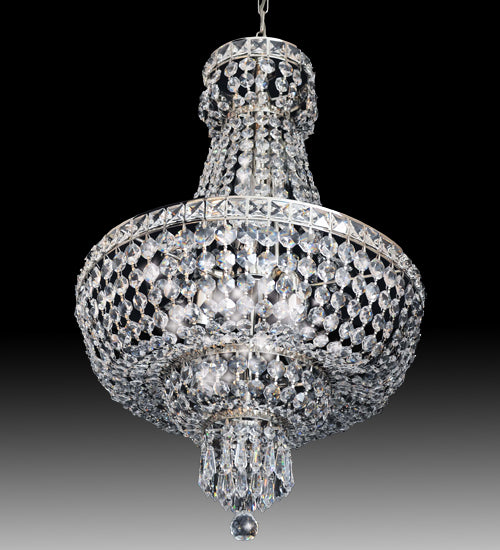 Meyda Lighting Beethoven 24" 4-Light Chrome Chandelier With Crystal Shade Glass