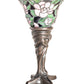 Meyda Lighting Begonia 15" Mahogany Bronze Mini Table Lamp With Ruby & Green Stained Shade Glass