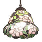 Meyda Lighting Begonia 244861 8" Mahogany Bronze Mini Pendant Light With Multi-Colored Stained Shade Glass