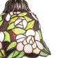 Meyda Lighting Begonia 244861 8" Mahogany Bronze Mini Pendant Light With Multi-Colored Stained Shade Glass