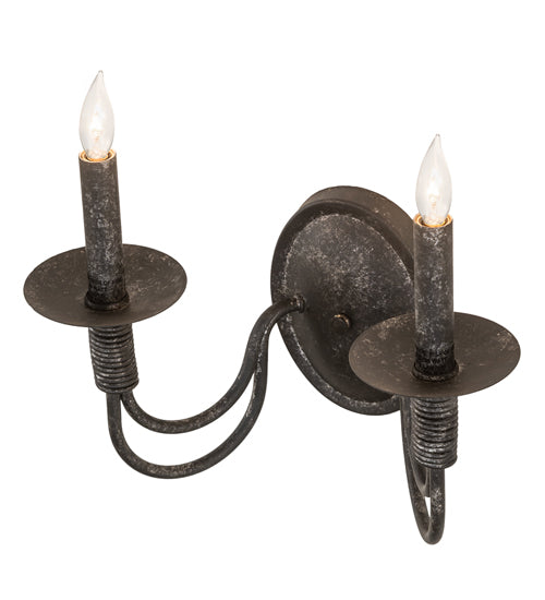 Meyda Lighting Bell 14" 2-Light Smoke Wall Sconce