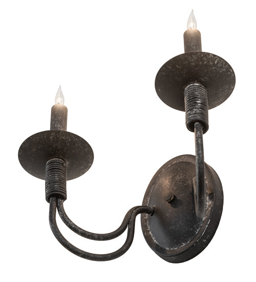 Meyda Lighting Bell 14" 2-Light Smoke Wall Sconce