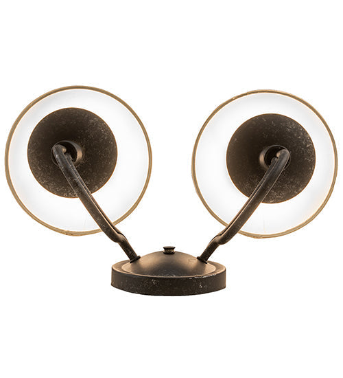 Meyda Lighting Bell 16" 2-Light Smoke Wall Sconce With Off White Textrene Shade