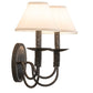 Meyda Lighting Bell 16" 2-Light Smoke Wall Sconce With Off White Textrene Shade