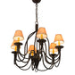 Meyda Lighting Bell 30" 6-Light Cimarron Bronze Chandelier With Beige Parchment Shade