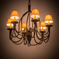 Meyda Lighting Bell 30" 6-Light Cimarron Bronze Chandelier With Beige Parchment Shade