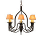 Meyda Lighting Bell 30" 6-Light Cimarron Bronze Chandelier With Beige Parchment Shade