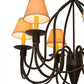 Meyda Lighting Bell 30" 6-Light Cimarron Bronze Chandelier With Beige Parchment Shade