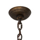 Meyda Lighting Bell 30" 6-Light Cimarron Bronze Chandelier With Beige Parchment Shade