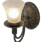 Meyda Lighting Bell 5" Ash Wall Sconce With Frosted White Shade Glass