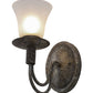 Meyda Lighting Bell 5" Ash Wall Sconce With Frosted White Shade Glass