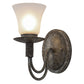 Meyda Lighting Bell 5" Ash Wall Sconce With Frosted White Shade Glass