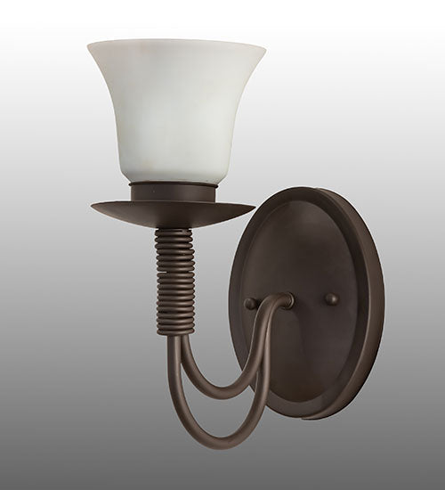 Meyda Lighting Bell 5" Oil Rubbed Bronze Wall Sconce With Frosted Shade Glass