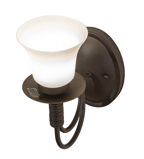 Meyda Lighting Bell 5" Oil Rubbed Bronze Wall Sconce With Frosted Shade Glass