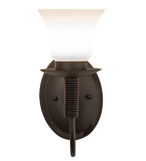 Meyda Lighting Bell 5" Oil Rubbed Bronze Wall Sconce With Frosted Shade Glass