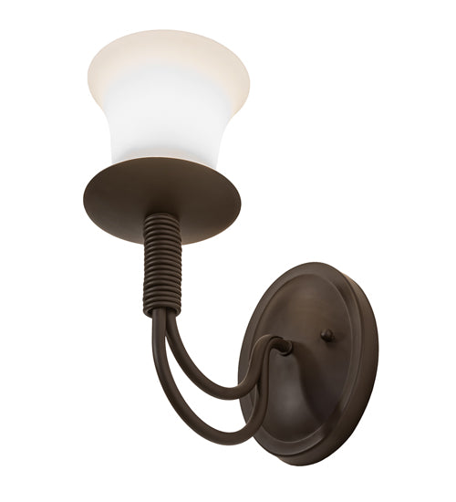 Meyda Lighting Bell 5" Oil Rubbed Bronze Wall Sconce With Frosted Shade Glass