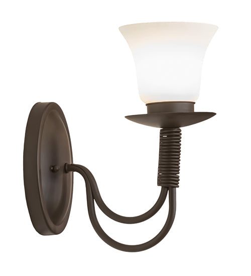 Meyda Lighting Bell 5" Oil Rubbed Bronze Wall Sconce With Frosted Shade Glass