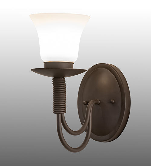 Meyda Lighting Bell 5" Oil Rubbed Bronze Wall Sconce With Frosted Shade Glass