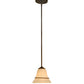 Meyda Lighting Bell 6" Rusty Nail Pendant Light With Scavo Shade Glass