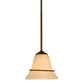Meyda Lighting Bell 6" Rusty Nail Pendant Light With Scavo Shade Glass