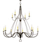 Meyda Lighting Bell 68" 12-Light 2-Tier Timeless Bronze Chandelier With Ivory Faux Candlelight
