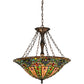 Meyda Lighting Bella 24" 4-Light Mahogany Bronze Inverted Pendant Light With Multi-Colored Shade Glass