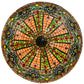 Meyda Lighting Bella 24" 4-Light Mahogany Bronze Inverted Pendant Light With Multi-Colored Shade Glass