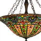 Meyda Lighting Bella 24" 4-Light Mahogany Bronze Inverted Pendant Light With Multi-Colored Shade Glass