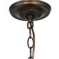 Meyda Lighting Bella 24" 4-Light Mahogany Bronze Inverted Pendant Light With Multi-Colored Shade Glass