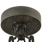 Meyda Lighting Bella Sala 62" 15-Light 9-Arm Antique Iron Gate Chandelier With Sahara Taupe Idalight Shade