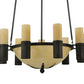 Meyda Lighting Bella Sala 62" 15-Light 9-Arm Antique Iron Gate Chandelier With Sahara Taupe Idalight Shade