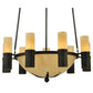 Meyda Lighting Bella Sala 62" 15-Light 9-Arm Antique Iron Gate Chandelier With Sahara Taupe Idalight Shade