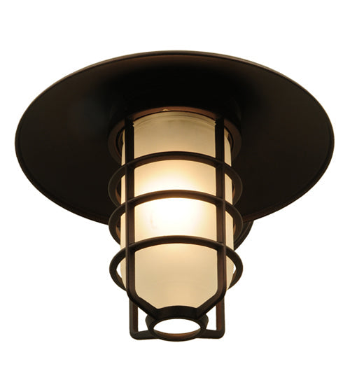 Meyda Lighting Bellevue 10" Mahogany Bronze Wall Sconce With White Shade Glass