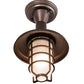 Meyda Lighting Bellevue 9" Mahogany Bronze Flush Mount Light With Frosted Clear Shade Glass