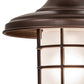 Meyda Lighting Bellevue 9" Mahogany Bronze Flush Mount Light With Frosted Clear Shade Glass