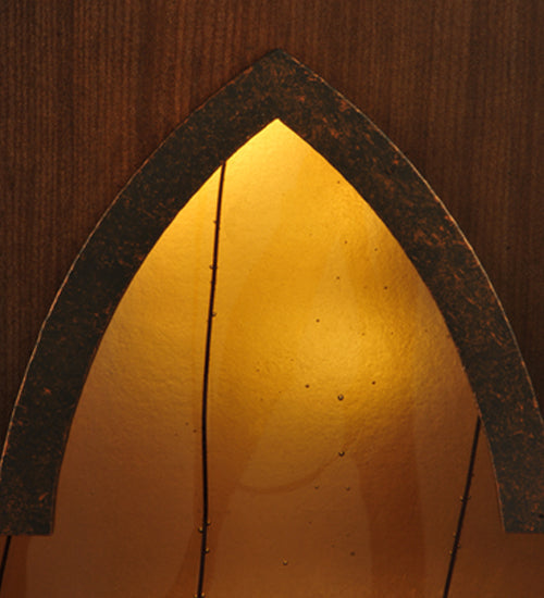 Meyda Lighting Bellver 15" 4-Light Gilded Tobacco Wall Sconce With Smokey Topaz And Amber Shade Glass