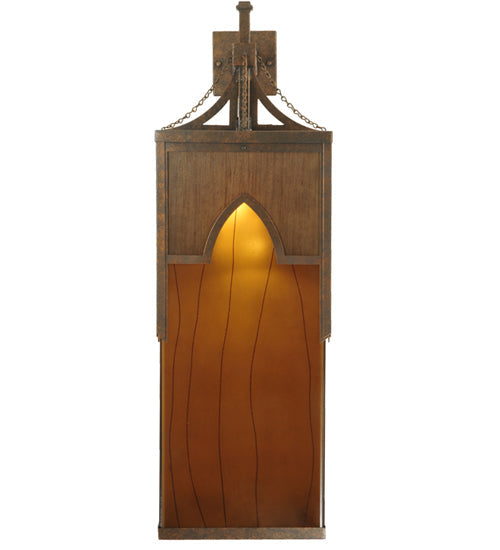 Meyda Lighting Bellver 15" 4-Light Gilded Tobacco Wall Sconce With Smokey Topaz And Amber Shade Glass